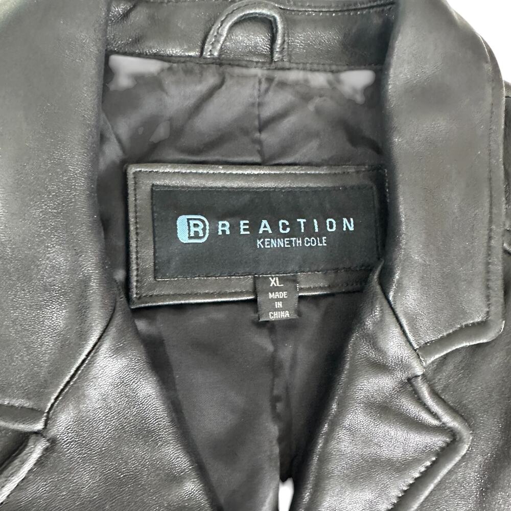 Womens Jacket Size XL Black Leather Long Duster Soft Winter Fall Outdoor Office - Picture 6 of 10